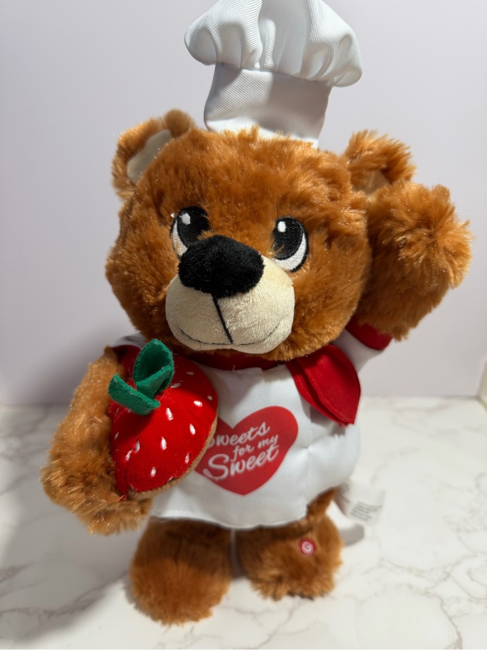 NWOT Gemmy Animated Singing Chef Bear "Sweets for the Sweet"